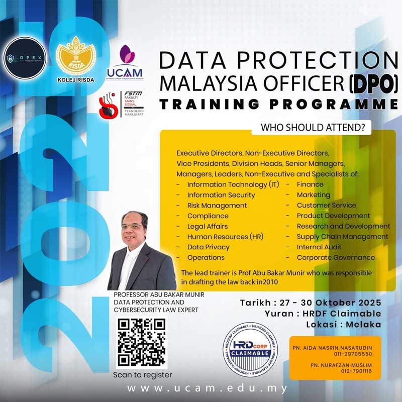 Data protection officer training ucam 2025