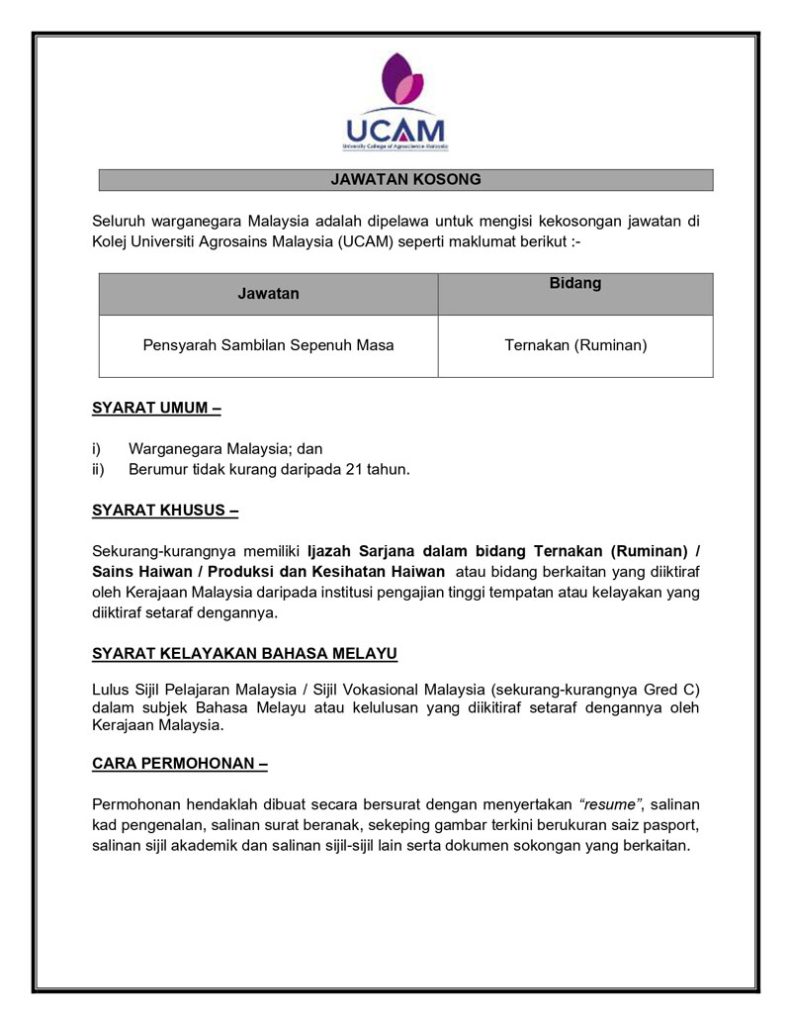 Iklan Jawatan Kosong 17 November 2025