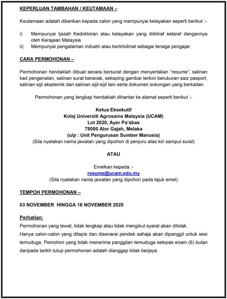 Iklan jawatan kosong 5 november 2025 2