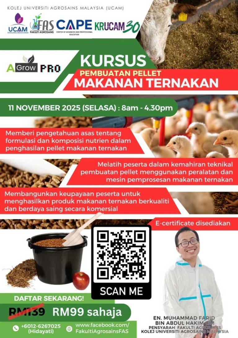 Kursus pembuatan pellet makanan ternakan ucam