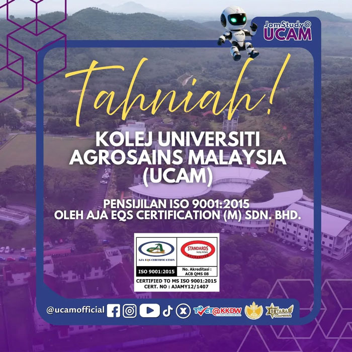 UCAM Peroleh Pensijilan ISO 9001 2015 Audit Berjaya 27 November