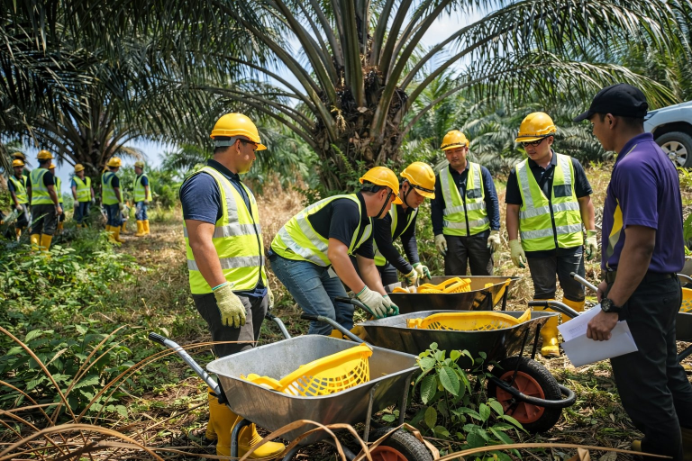 Delegasi UCAM mengadakan lawatan kerja Program Harvesting Specialist di Genting Sekong Estate Kinabatangan Sabah.