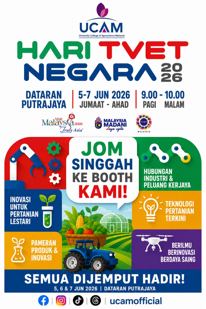 Pengunjung memeriahkan reruai pameran UCAM sempena sambutan Hari TVET Negara 2026 di Dataran Putrajaya.