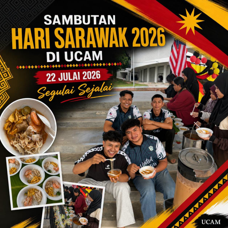 Kemeriahan sambutan Hari Sarawak 2026 di UCAM diserikan lagi dengan hidangan juadah istimewa dari Bumi Kenyalang.