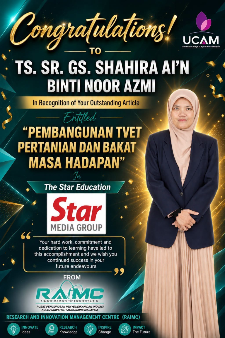 Pensyarah UCAM Terbit Artikel TVET Pertanian di The Star Education