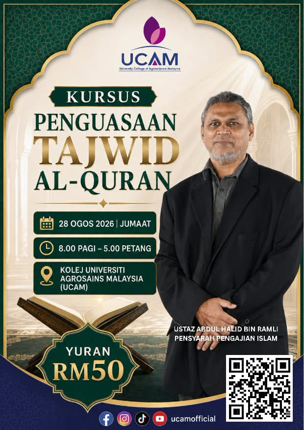 Pendaftaran Dibuka: UCAM Anjur Kursus Penguasaan Tajwid Al-Quran, Perbaiki Kualiti Bacaan