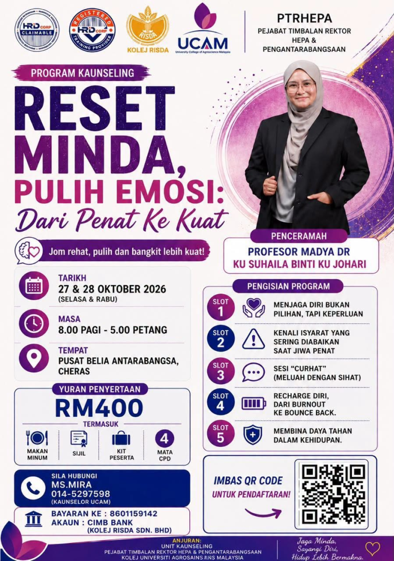 Beri Ruang Pada Diri: Sertai Program "Reset Minda, Pulih Emosi: Dari Penat ke Kuat"