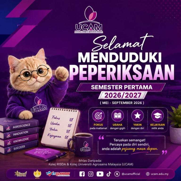 Selamat Menduduki Peperiksaan Buat Seluruh Mahasiswa UCAM!